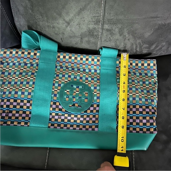 Tory Burch Multicolor Checkered Tote - Picture 8 of 11